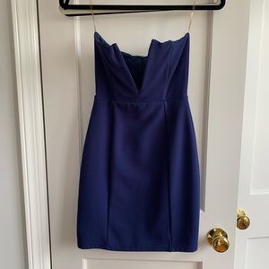Blue strapless v nookie dress Australian size 6